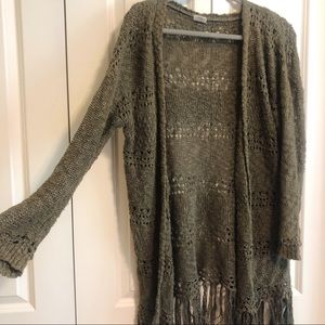Full Tilt Long Fringe Cardigan
